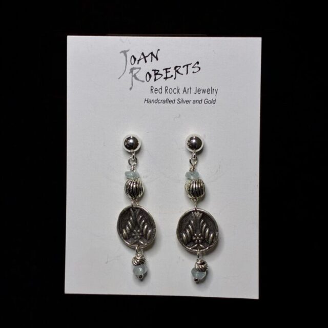 Sterling Silver Button Earrings by Joan Roberts