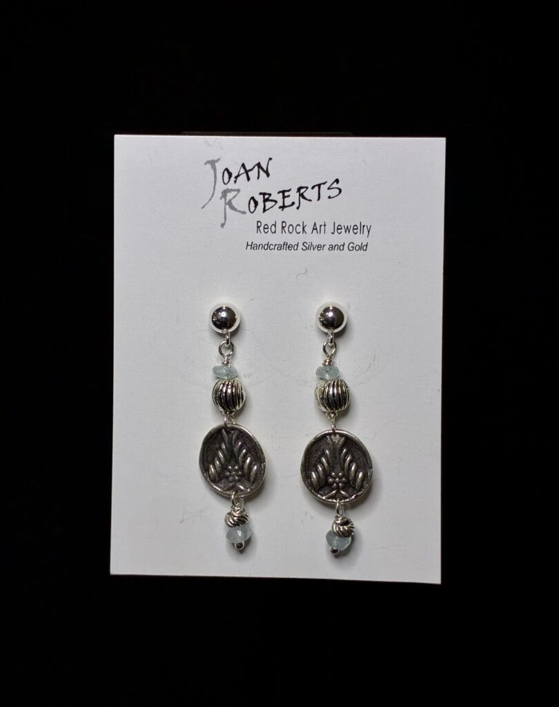 Sterling Silver Button Earrings by Joan Roberts