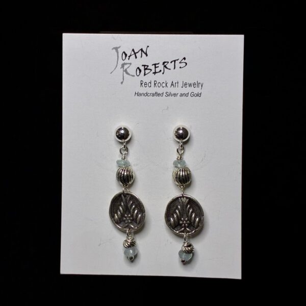 Sterling Silver Button Earrings by Joan Roberts
