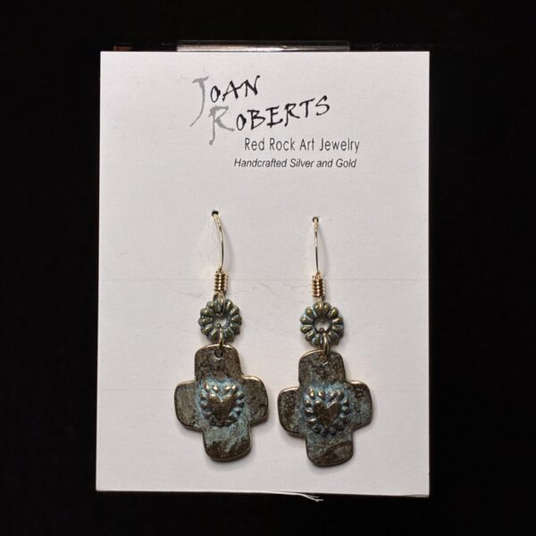 Bronze Cross Earrings by Joan Roberts