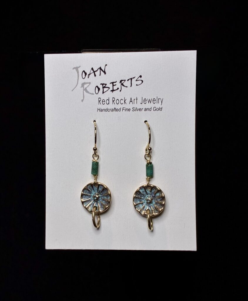Bronze Button Earrings by Joan Roberts