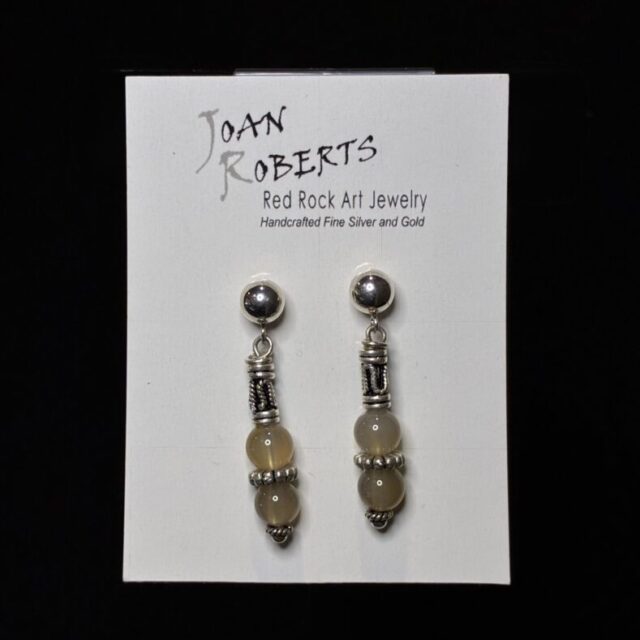 Sterling Silver Moonstone Earrings by Joan Roberts