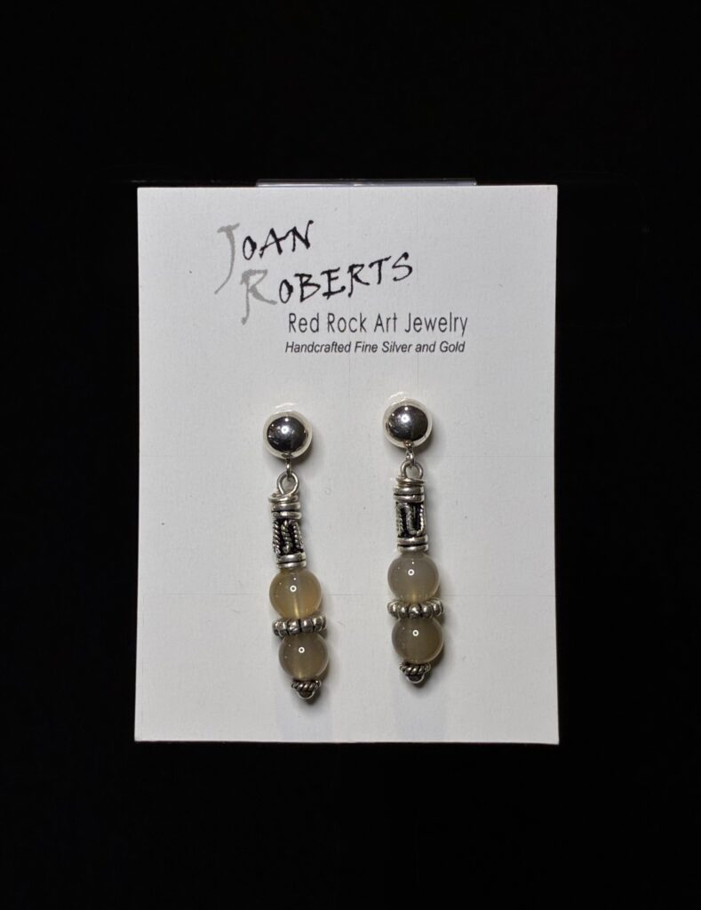 Sterling Silver Moonstone Earrings by Joan Roberts