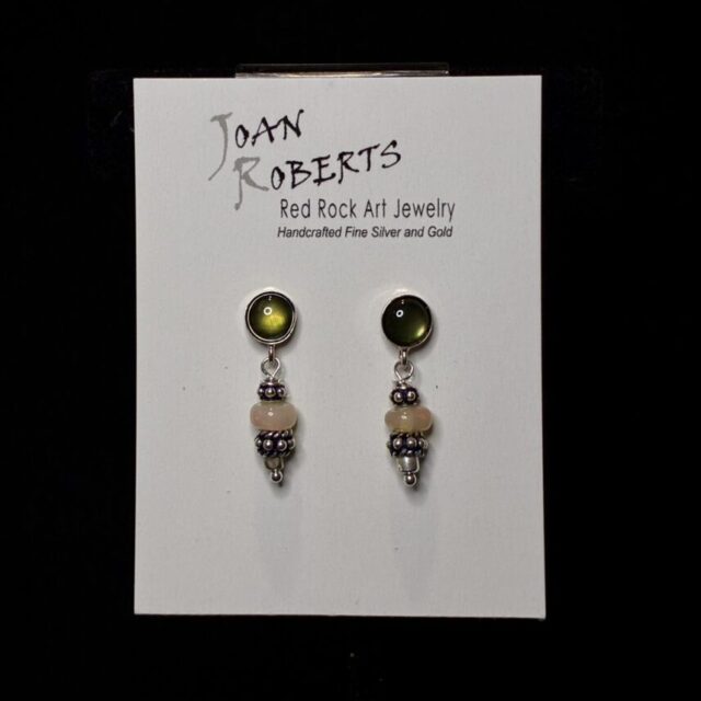 Sterling Silver Labradorite Opal Earrings by Joan Roberts