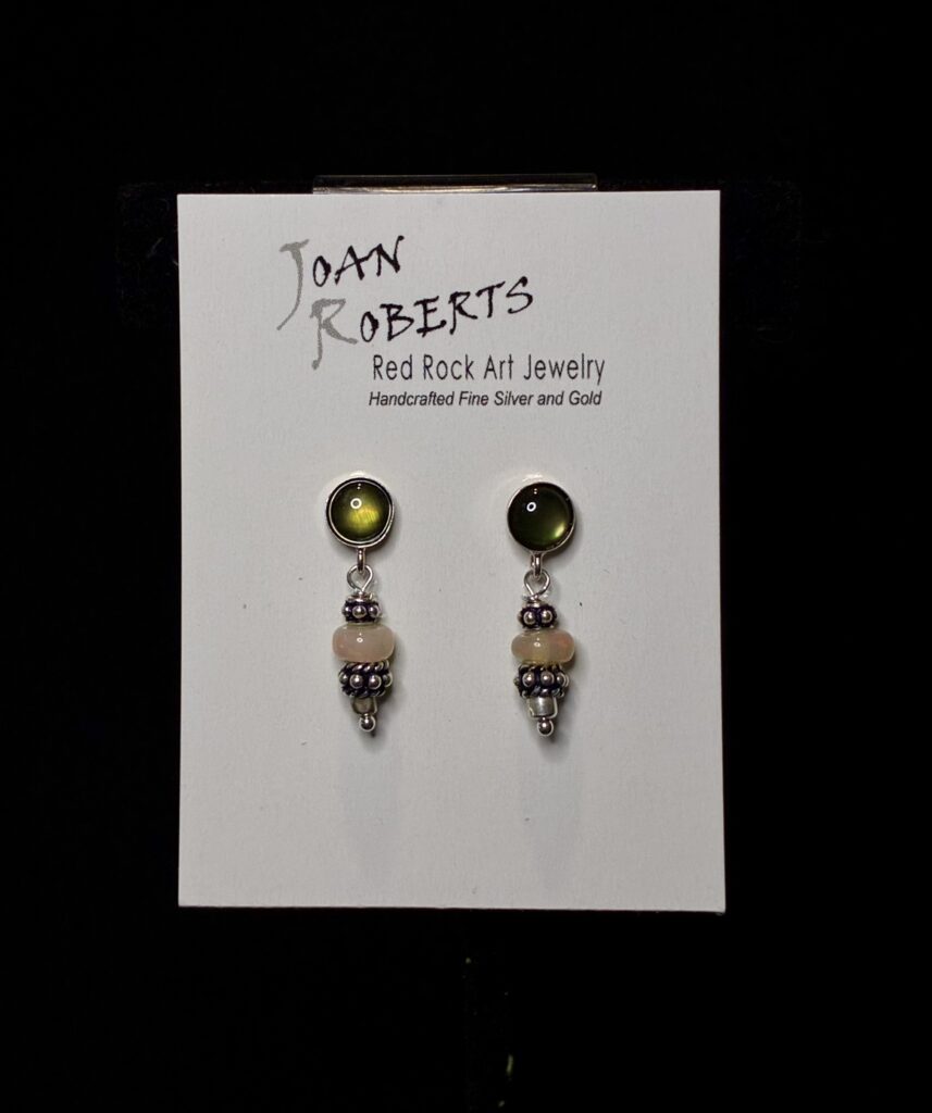 Sterling Silver Labradorite Opal Earrings by Joan Roberts