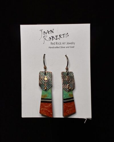 Copper Zuni Inlay Earrings by Joan Roberts