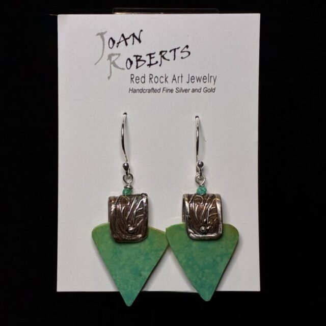 Fs/ Turquoise Triangle Earrings by Joan Roberts
