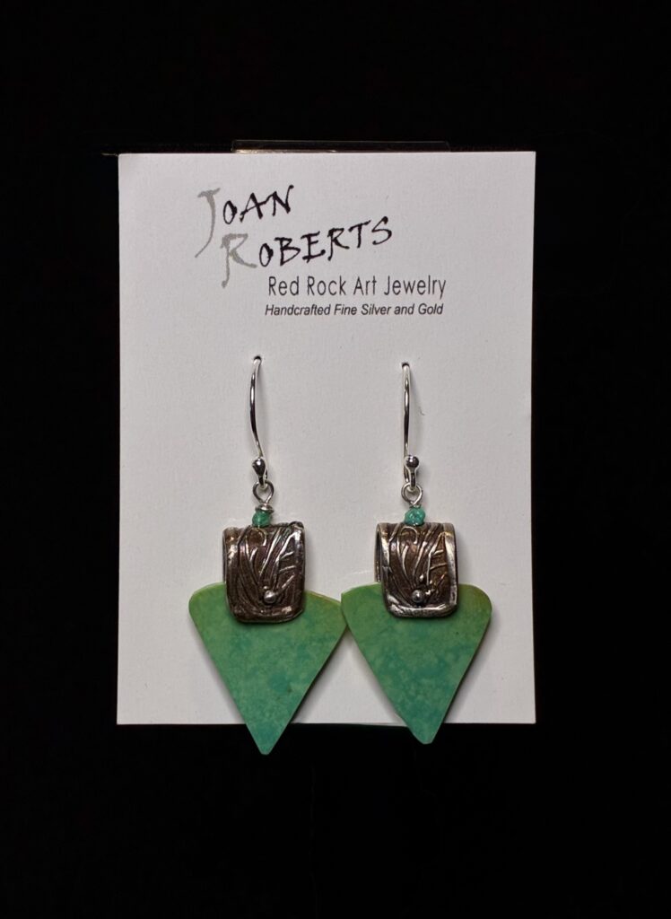 Fs/ Turquoise Triangle Earrings by Joan Roberts