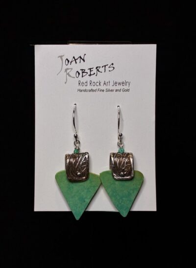 Fs/ Turquoise Triangle Earrings by Joan Roberts