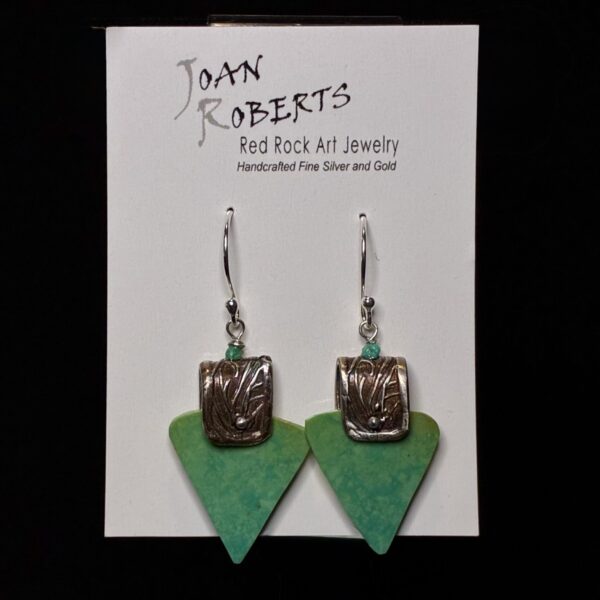 Fs/ Turquoise Triangle Earrings by Joan Roberts