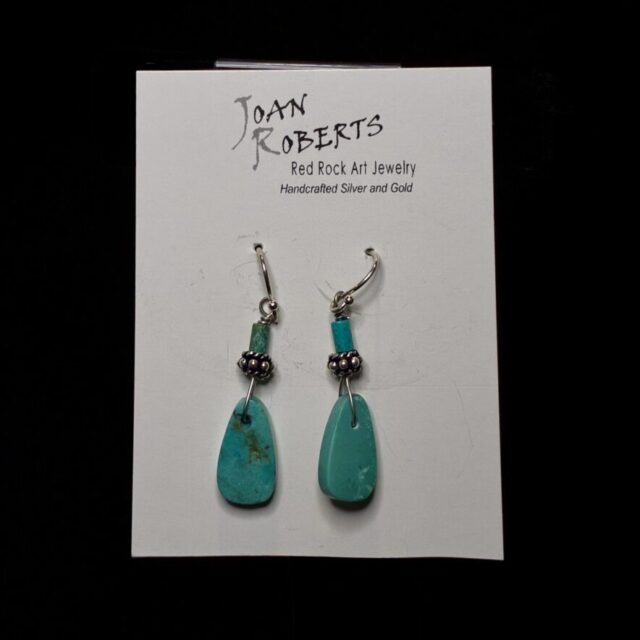 Sterling Silver AZ Turquoise Earrings by Joan Roberts