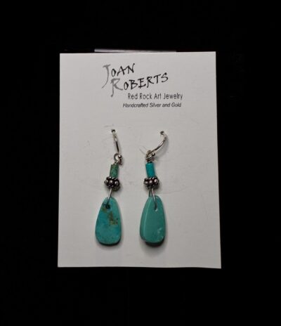 Sterling Silver AZ Turquoise Earrings by Joan Roberts