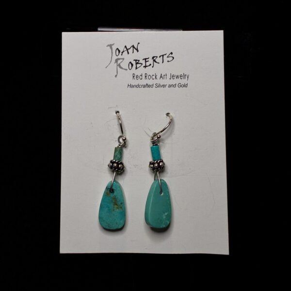 Sterling Silver AZ Turquoise Earrings by Joan Roberts