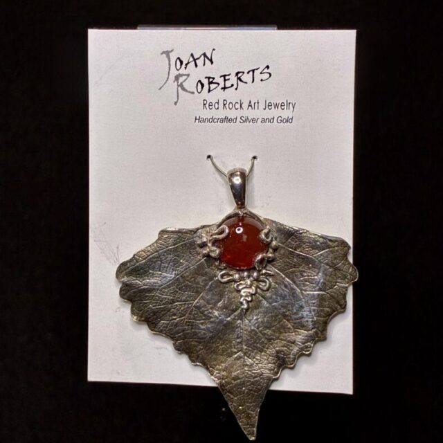 Fine Silver Carnelian Pendant by Joan Roberts