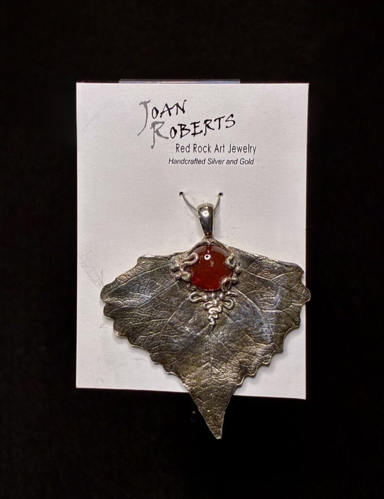 Fine Silver Carnelian Pendant by Joan Roberts
