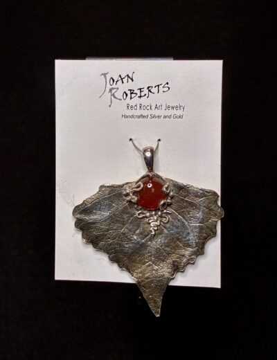 Fine Silver Carnelian Pendant by Joan Roberts