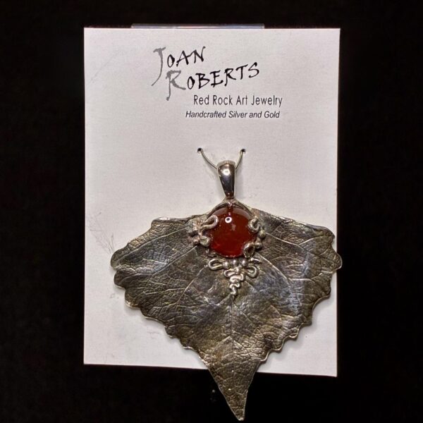 Fine Silver Carnelian Pendant by Joan Roberts
