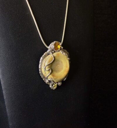 Fine Silver Ceramic Necklace by Joan Roberts