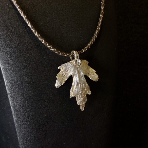 Fine Silver, Maple Leaf, Fresh Water Pearl Necklace by Joan Roberts