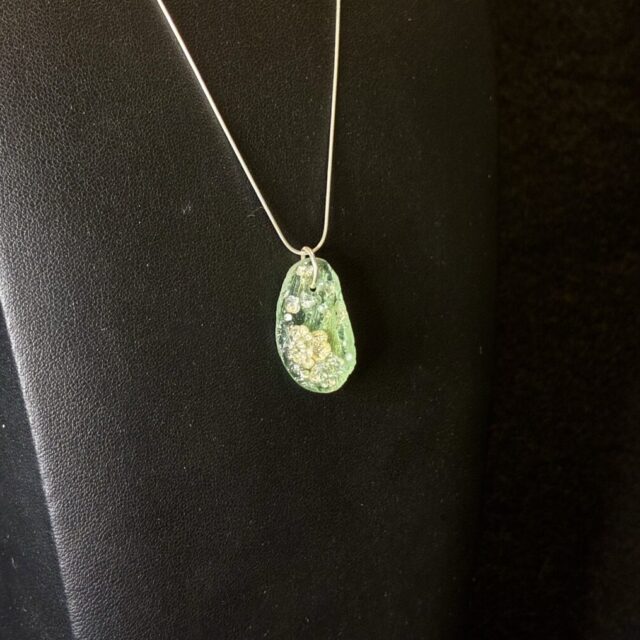 Roman Glass Sterling Silver Chain by Joan Roberts