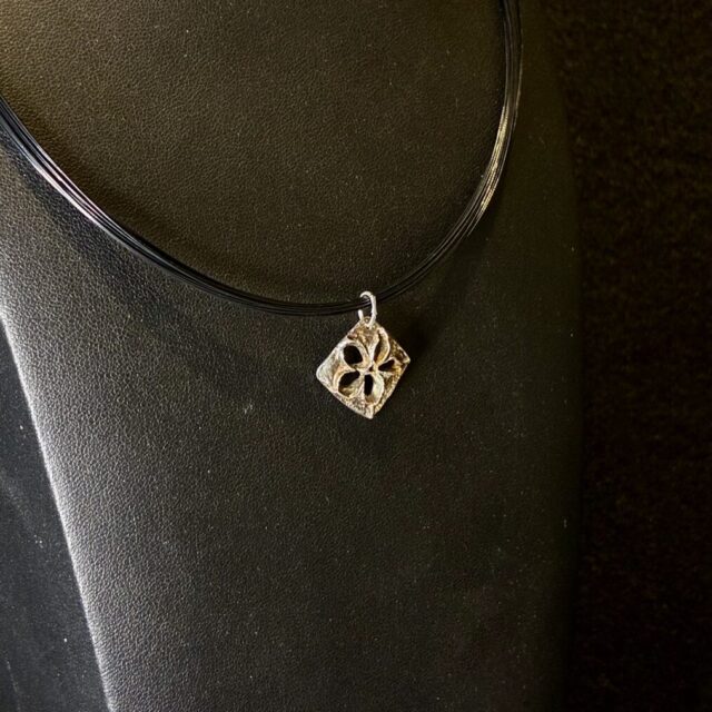 Fine Silver Apple Slice Necklace by Joan Roberts