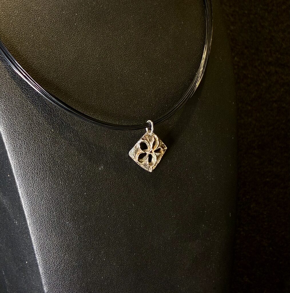 Fine Silver Apple Slice Necklace by Joan Roberts