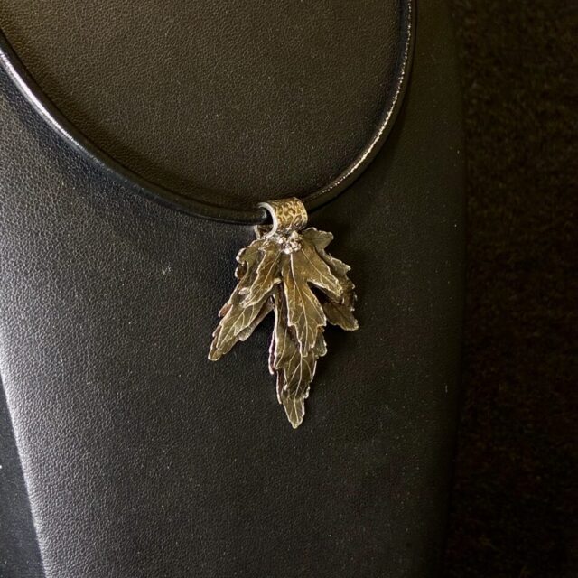 Fine Silver Maple Leaf Necklace by Joan Roberts