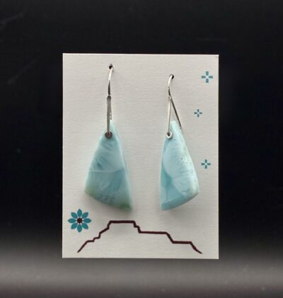 "Calming Water" Larimar & Sterling Silver Earrings by Nancy Foo