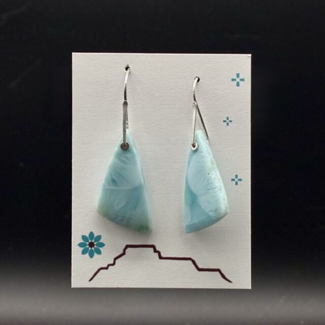 “Calming Water” Larimar & Sterling Silver Earrings by Nancy Foo