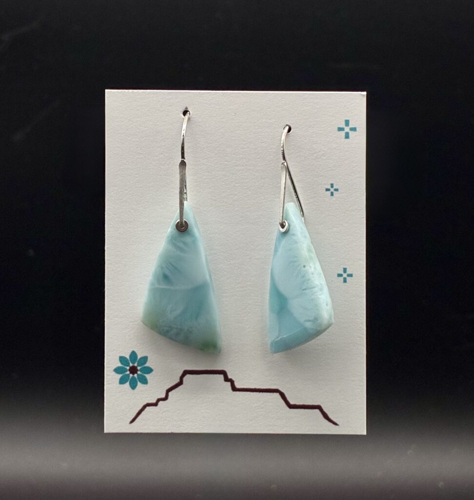 “Calming Water” Larimar & Sterling Silver Earrings by Nancy Foo
