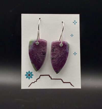 Ruby in Zoisite Sterling Silver Earrings by Nancy Foo