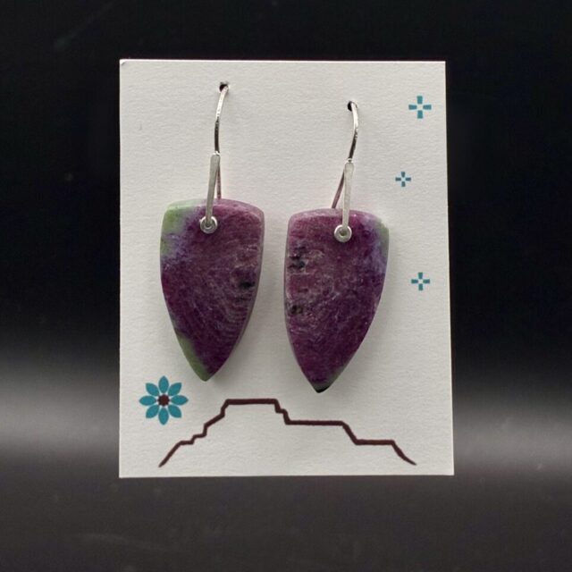 Ruby in Zoisite Sterling Silver Earrings by Nancy Foo