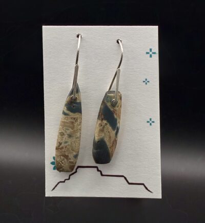 "Ocean Cove Hideaway" Slate Mountain Jasper & Sterling Silver Earrings by Nancy Foo