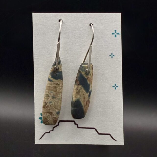 “Ocean Cove Hideaway” Slate Mountain Jasper & Sterling Silver Earrings by Nancy Foo