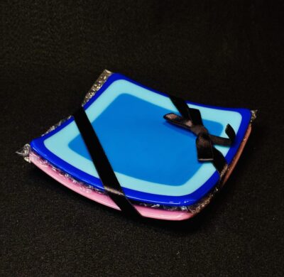 "Color Blocks" Glass Tapas Set by Susan Moody