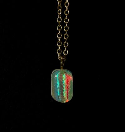 Fused Glass Opalescent Pendant by Karen Puckett
