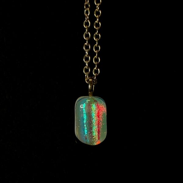 Fused Glass Opalescent Pendant by Karen Puckett