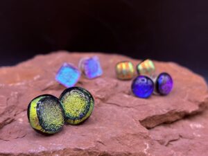 Fused Glass Earrings w/ Large Posts by Karen Puckett