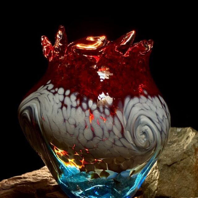 Red, White, Blue Tippy Vase by George Averbeck
