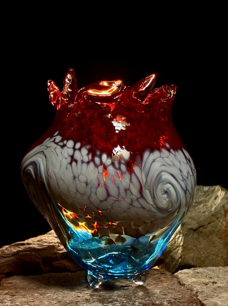 Red, White, Blue Tippy Vase by George Averbeck