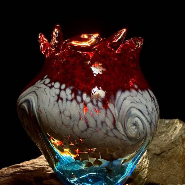 Red, White, Blue Tippy Vase by George Averbeck