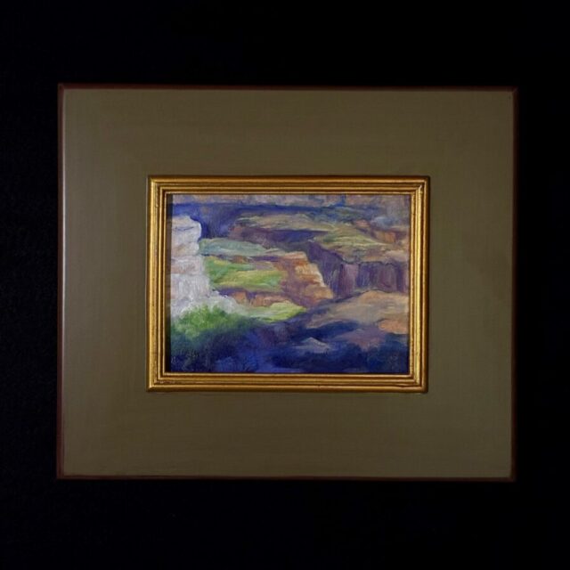 “Abstract Greens Viewed from the Rim” by Mary Lois Brown