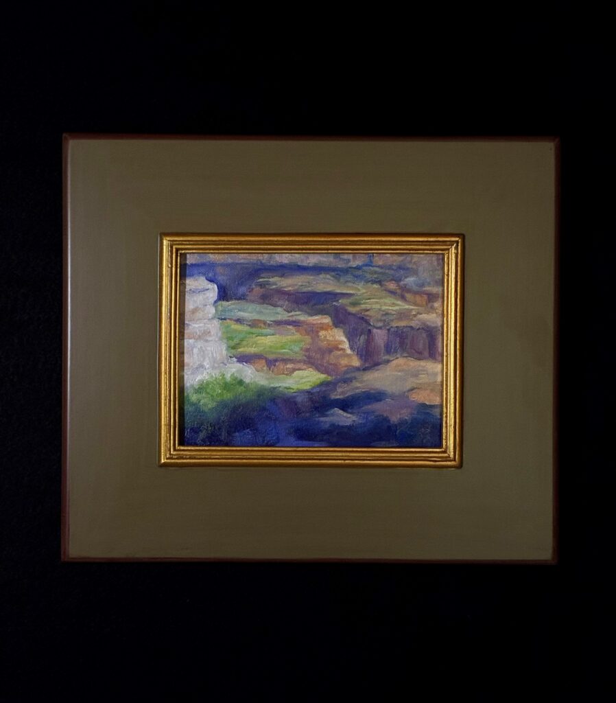 “Abstract Greens Viewed from the Rim” by Mary Lois Brown