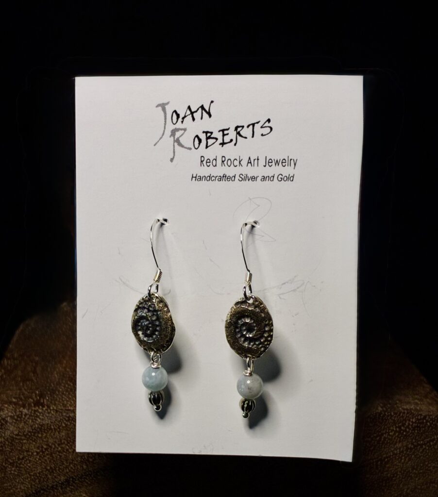 Fine Silver Cubic Zirconia Textured Earrings by Joan Roberts