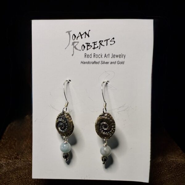 Fine Silver Cubic Zirconia Textured Earrings by Joan Roberts