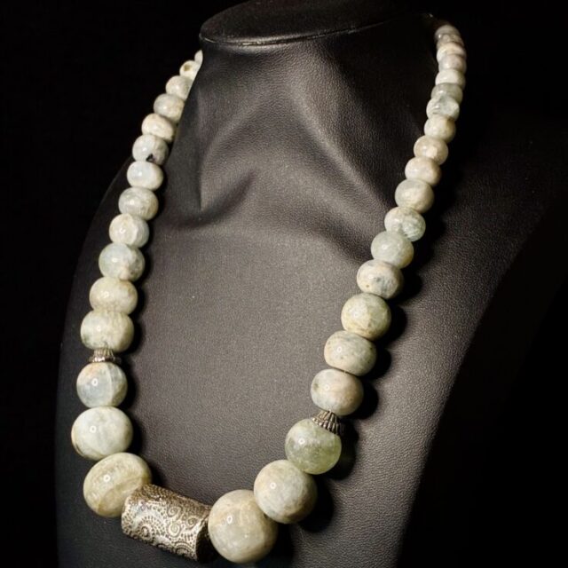 Peruvian Opal with Fine Silver by Joan Roberts