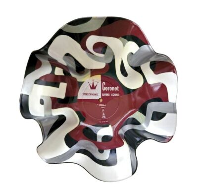 Vintage Vinyl Record Bowl Silver By Jaqui Mejia BTF26