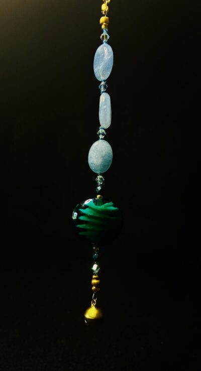 Agate, Crystal Lamp Work Beaded Ornament by Nancy Leicht