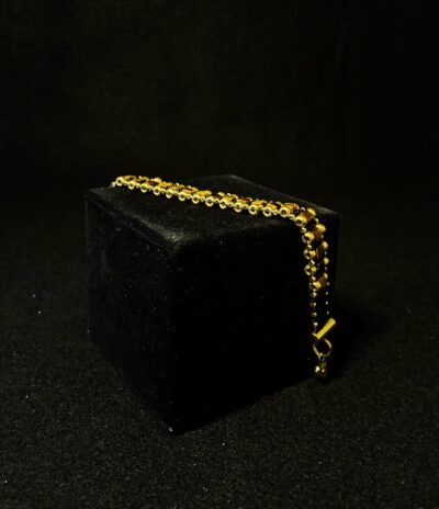 COURAGE Tigers Eye, Gold Plated Beads and Black Miyuki's by Nancy Leicht