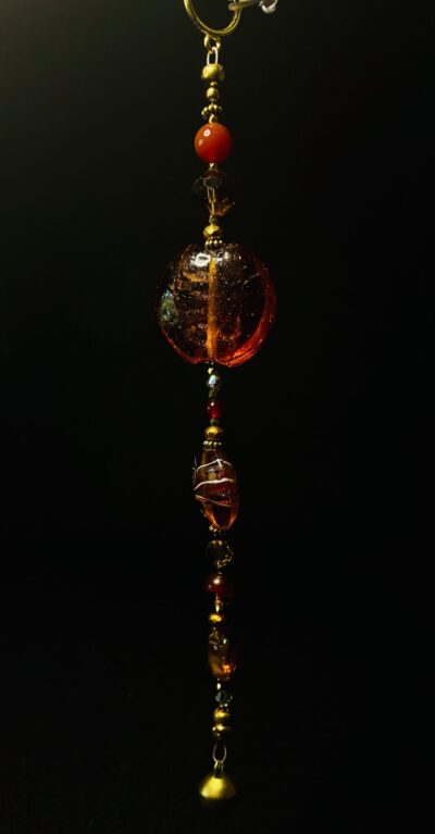 Crackled Glass, Carnelian Ornament by Nancy Leicht